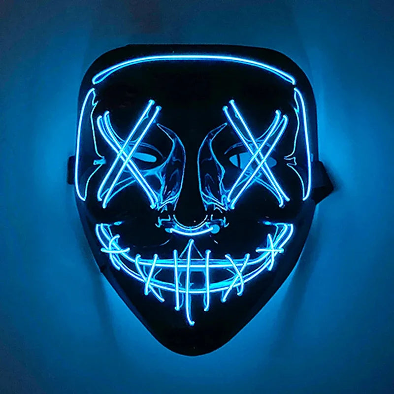 Halloween Scary LED Glowing Mask-Colorful Luminous Ghost Face,Carnival/Cosplay Party/Nightclub/Music Festival/Costume Supplies