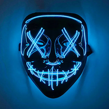 Halloween Scary LED Glowing Mask-Colorful Luminous Ghost Face,Carnival/Cosplay Party/Nightclub/Music Festival/Costume Supplies