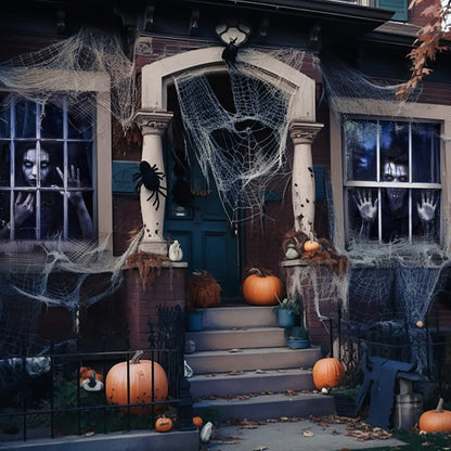 2 Pcs Scary Halloween Curtain Window Silhouette Decoration Blood Halloween Horror Halloween Window Poster