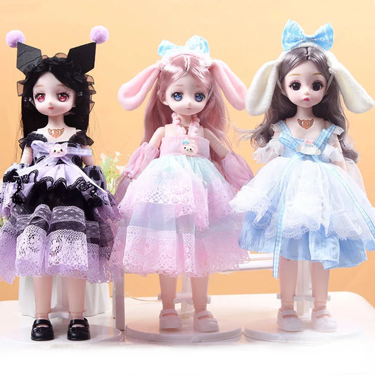 30cm New 1/6 Girl Princess Doll Set 23 Joints Movable 30cm Bjd Doll With Clothes Princess Dress Dolls Girls Birthday Gift Toys