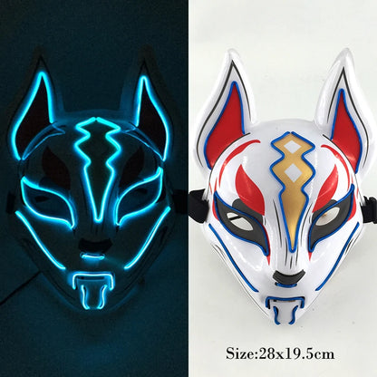 New Designed Glowing Halloween Party Mask Flashing LED Masks EL Neon Light Cosplay Mask Costume Props Glow Party Supplies
