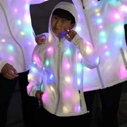 Halloween Rave Jacket Led Light Waterproof Clothes Cool Night Run Props Adult Kids Dance Performance Child Flash Fancy Dress