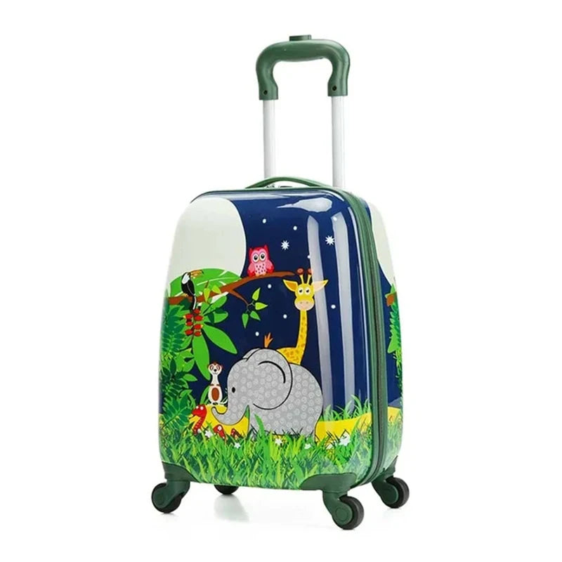 Children Trolley Rolling Luggage 18 Inch Universal Wheel Cartoon Dinosaur Suitcase 13 Inch Travel Bag Backpack Drag Box for Kids