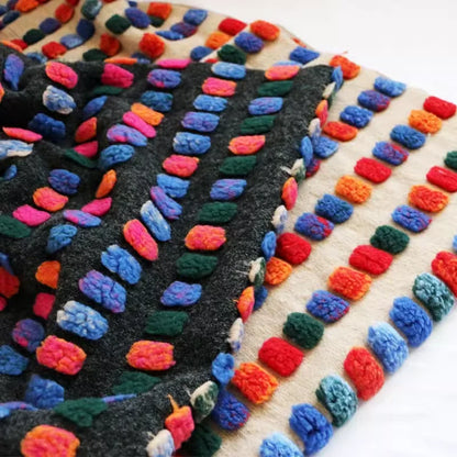 1yard Fluffy Wool Knitted Jacquard Plush Faux Fur Fabric,Clothing Floor Mat Carpet Plush Cloth Fabric Fur Fabric for Patchwork