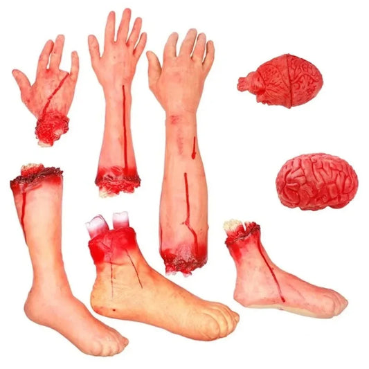 Halloween Horror Arm Hand Cut Off Bloody Horror Fake Latex Life Size Arm Hand Scary Halloween Prop Haunted House Party Decor