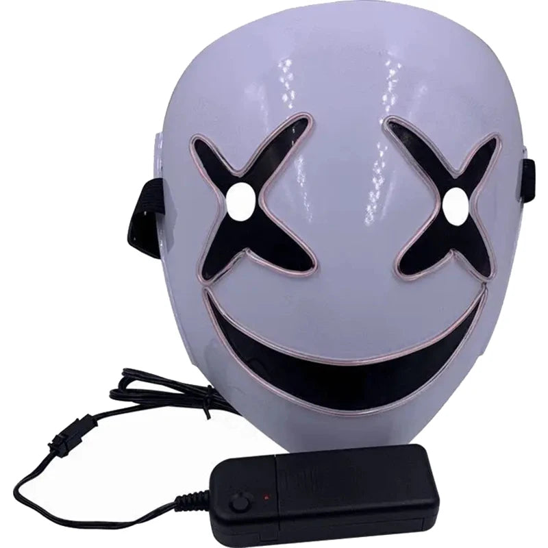 Weird LED Halloween Clown Luminous Mask, Full Color Selection, Crying and Smiling Clown, Weird and Scary, Group Costume