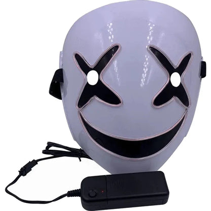 Weird LED Halloween Clown Luminous Mask, Full Color Selection, Crying and Smiling Clown, Weird and Scary, Group Costume