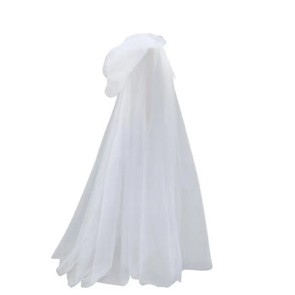 Halloween Hooded Cloak Long Mesh Cape Dark Gothic Costume Witch Robe Unisex Cosplay Outfit