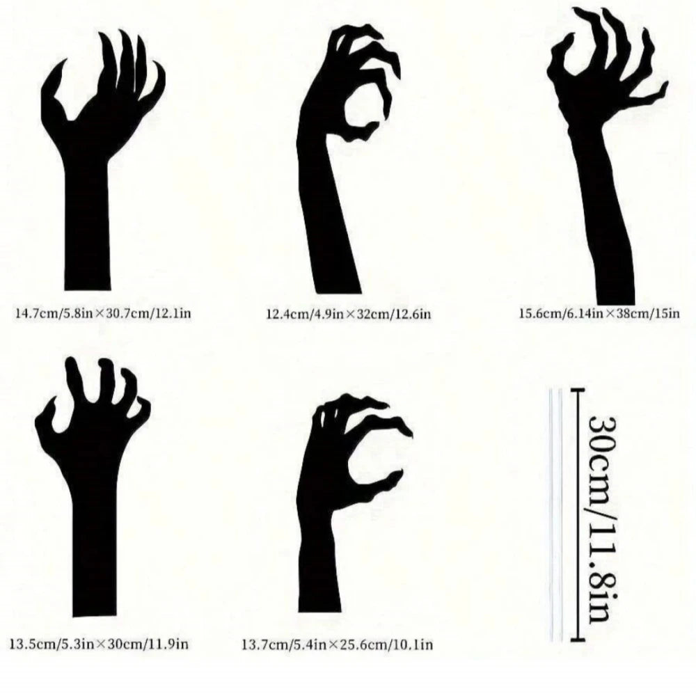 5/10pc Halloween Ground Card Insert Skeleton Hands for Halloween Ghost Festival Prank Party Bar Outdoor Garden School Home Decor