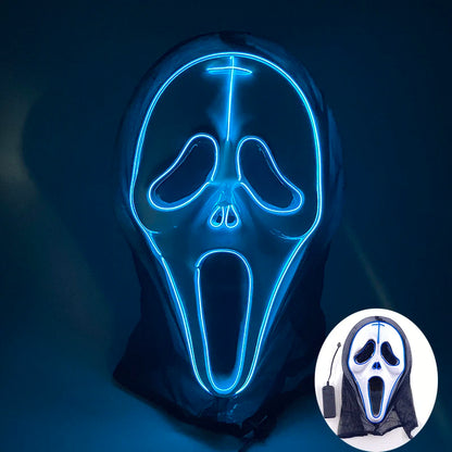 New Arrival Halloween Mask Horror Venom  LED Luminous Mask Cosplay Costume Makeup Prom Party