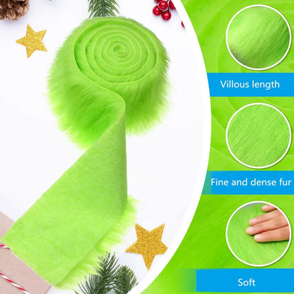 1.5M Faux Fur Ribbon Tape DIY Apparel Sewing Fluffy Trim Trimming Fabric Sewing Plush Fur Stripe Home Christmas Decoration