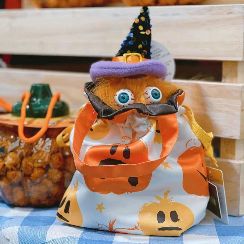 VIKAMA 12-Piece Halloween Gift Bags - Halloween Hand-Held Candy Bags - Satin Drawstring Bags Suitable for Festivals