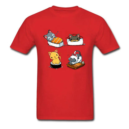Ameowzing Kawaii Pusheen the Cat Sushi T Shirt. Short Sleeve 100% Cotton Casual T-Shirts Loose Top Size S-3xl