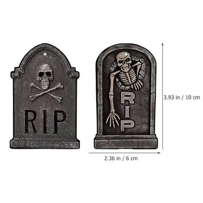 Horror Halloween Signs Pendant Halloween Decorations Graveyard Tombstone Cemetery Signs Horror Atmosphere 16pcs Mini Tombstones
