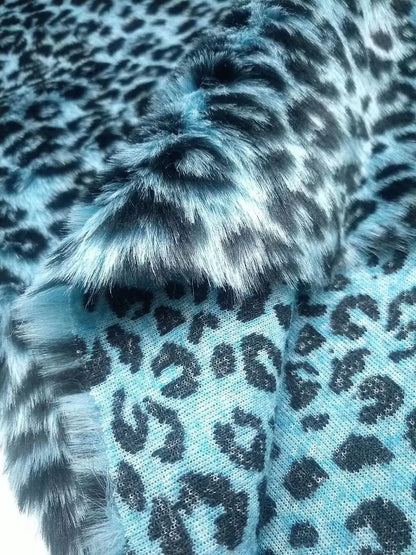 160*100cm Faux Fur Imitation Leopard Large Fur Jacquard Spots  Plush Faux Fur Fabric for Coat  Vest Fausse Fourrure Tissu
