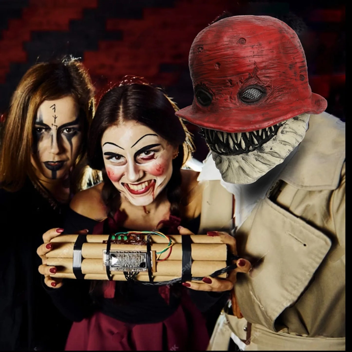 Halloween Hunchback Mask the Crooked Man Scary Headgear Prom Party Costume Mask Carnaval Skull Creepy Mask for Men