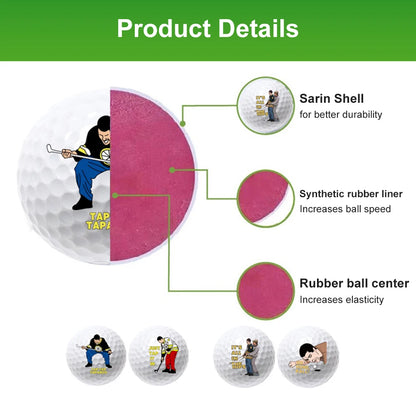 4Pcs Golf Practice Balls 4 Patterns Double Layers Premium Performance Golf Traning Balls for Golf Sports
