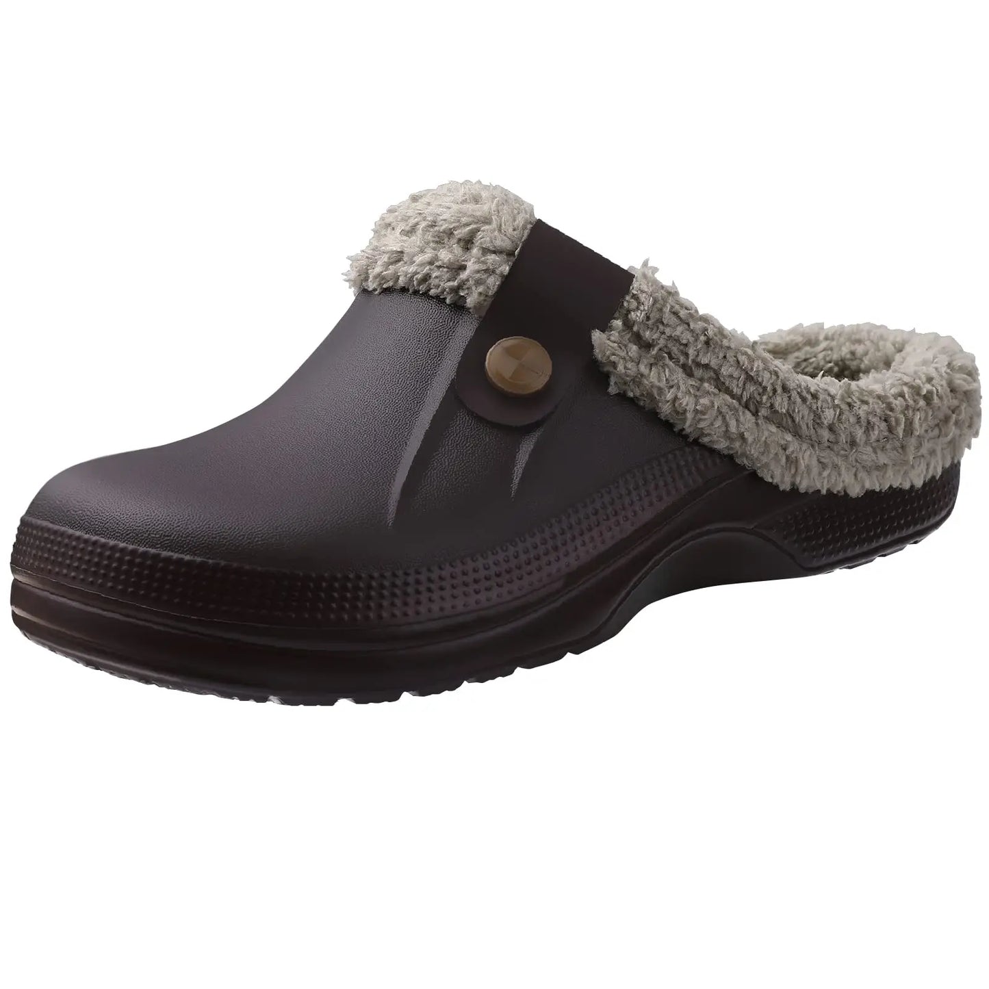 Evshine Winter Warm Clogs Men Waterproof Garden Slippers Fur Clogs Slippers Fuzzy Plush Slippers Bedroom Shoe for Indoor Outdoor