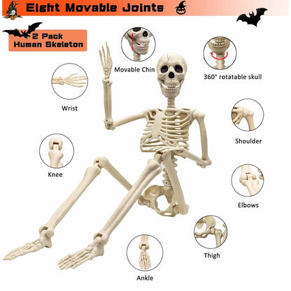 1pc Realistic Life Size Human Body Joints Skeleton Skull Adjustable Joints for Halloween Festival Horror Ornament