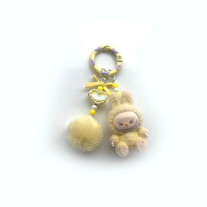New Christmas Labubu Kawaii Particles Keychain Bag Cell Phone Charm Key Chain Christmas Gift