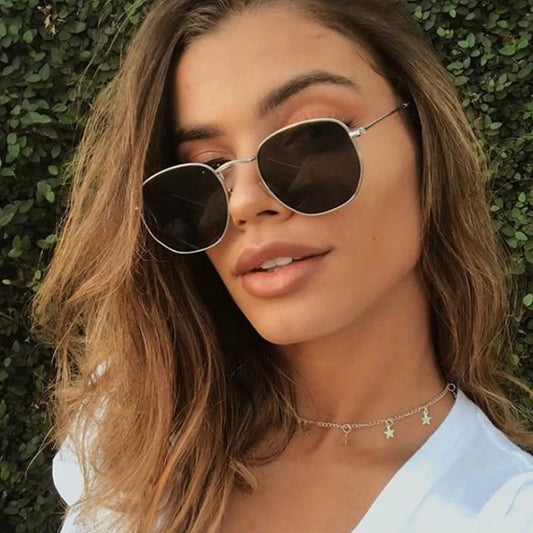 Fashion Hexagon Sunglasses Women Men 2025 Square Metal Frame Designer Sun Glasses for Driving Sunglass UV400 Protection Outdoor