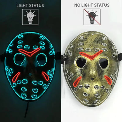 Halloween Mask LED Glowing Horror Mask for Holiday Character Dress Up Halloween Costume Costume Costume Essentials Supplies