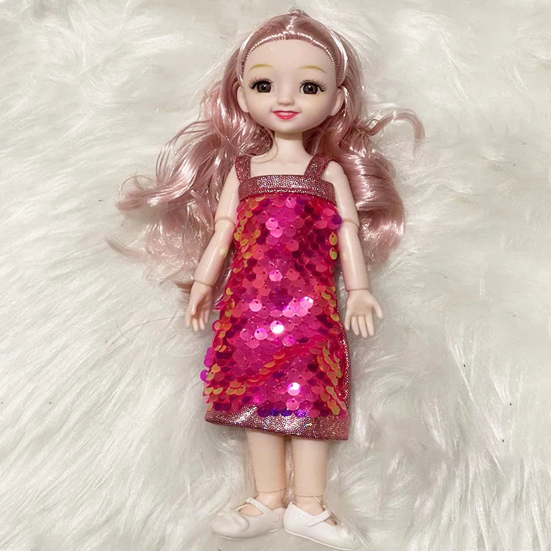 New Smile Face Doll 23cm Doll Dress Up Doll Clothes or Princess Doll Kids Girl Toy Birthday Gift Lol Doll BJD Doll