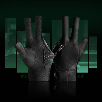 1Pcs Open Finger Billiard Gloves Antiskid Polyester Snooker Billiard Gloves Adjust Sticker Portable Lightweight Amateur Training