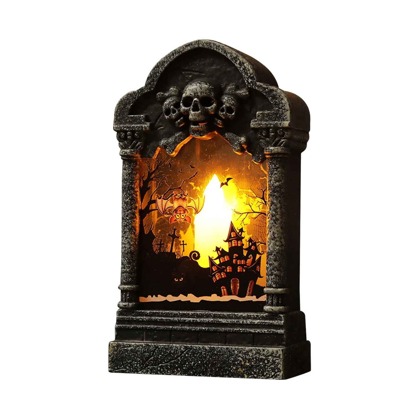 Halloween Headstone Light Halloween Party Decoration Lamp Decoration LED Graveyard Tombstone for Halloween Yards