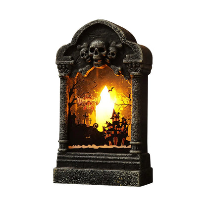 Halloween Headstone Light Halloween Party Decoration Lamp Decoration LED Graveyard Tombstone for Halloween Yards