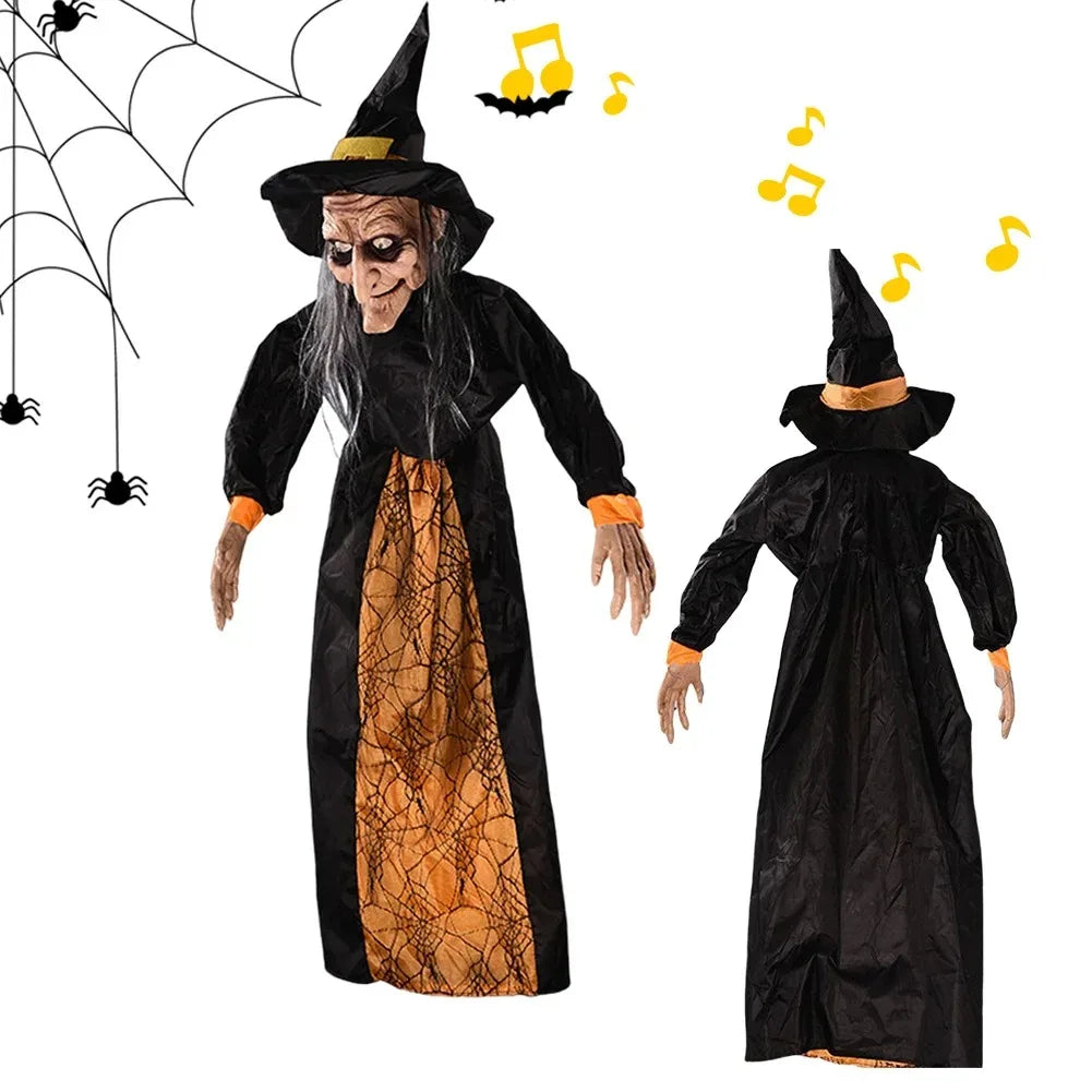 1Pc Halloween Witch Ghost Decor Horror Pendant Glowing Prank Props Electric Toys Haunted House Bar Club Home Festival Decoration