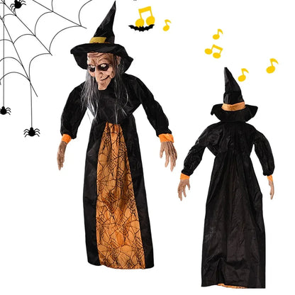 1Pc Halloween Witch Ghost Decor Horror Pendant Glowing Prank Props Electric Toys Haunted House Bar Club Home Festival Decoration