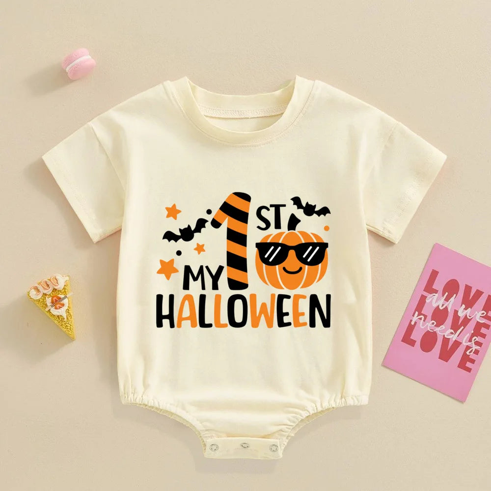 My First Halloween Print Baby Bubbles Romper Halloween Party Infant Outfit Bodysuit Newborn Large Jumpsuit Newborn Retro Clothes