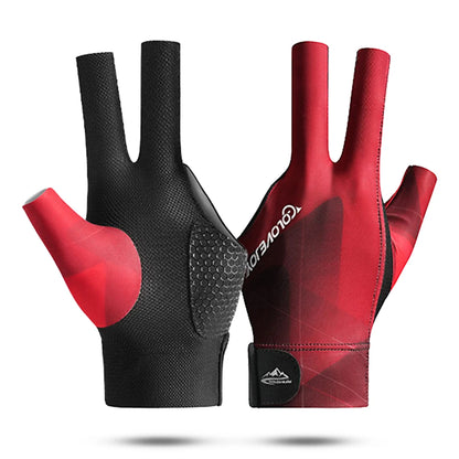 1Pcs Open Finger Billiard Gloves Antiskid Polyester Snooker Billiard Gloves Adjust Sticker Portable Lightweight Amateur Training