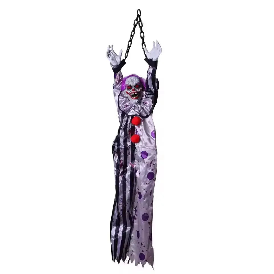 Halloween Decorations Electric Voice-Activated Hanging Ghost Clown Hanging Ghost Haunted House Horror Decoration Props