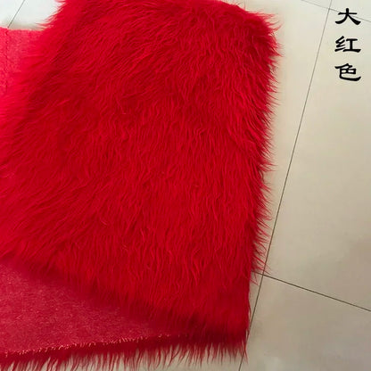 Long Hair Plush Fabric Faux Fur by the Meter for Upholstery Toys Props Decorative Cloth Diy Sewing Soft Comfortable Purple Brown