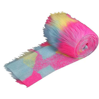 1.5M Faux Furs Costume Diy Apparel Sewing Fluffy Trim Trimming Fabric Home Decoration Sewing Costume Plush Furs Stripe Gift