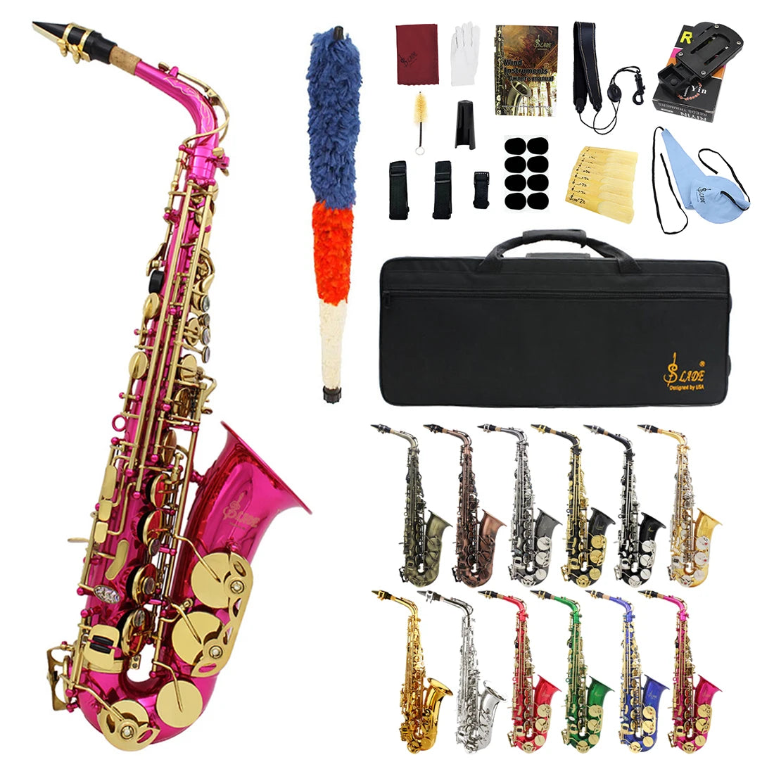 SLADE Eb Alto Saxophone High Quality Brass Body Saxophone Set Professional Woodwind Instruments With Case Reed Sax Accessory