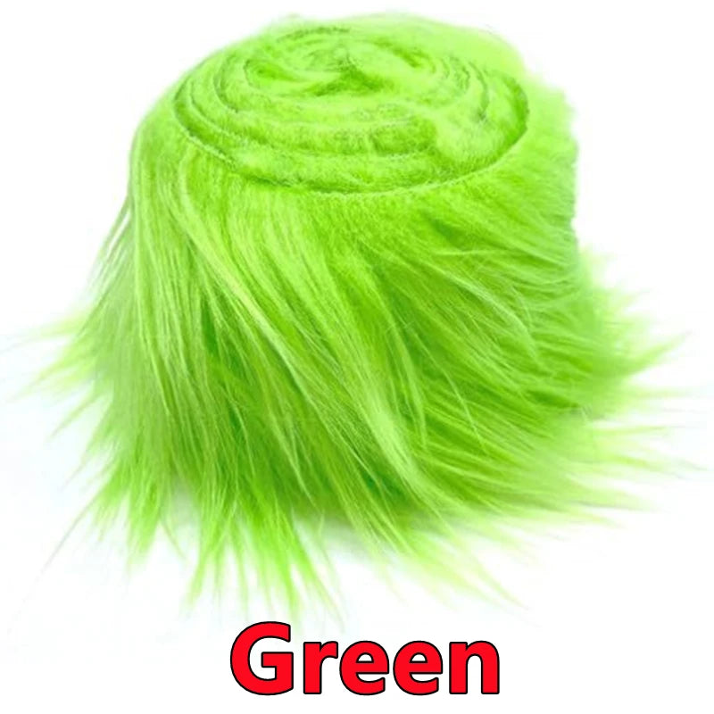 Faux Fur Fabric Christmas Fluffy Fuzzy Plush Patch Sewing Fur Cuts for DIY Gnome Doll Beard Craft Shaggy Winter Costume Material