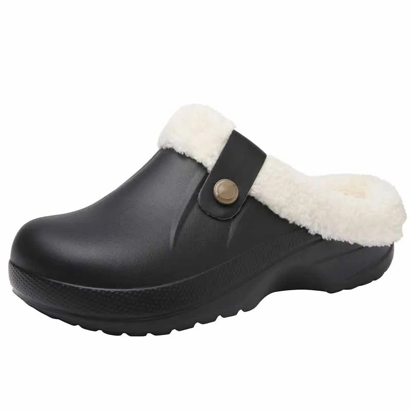 Evshine Winter Warm Clogs Men Waterproof Garden Slippers Fur Clogs Slippers Fuzzy Plush Slippers Bedroom Shoe for Indoor Outdoor