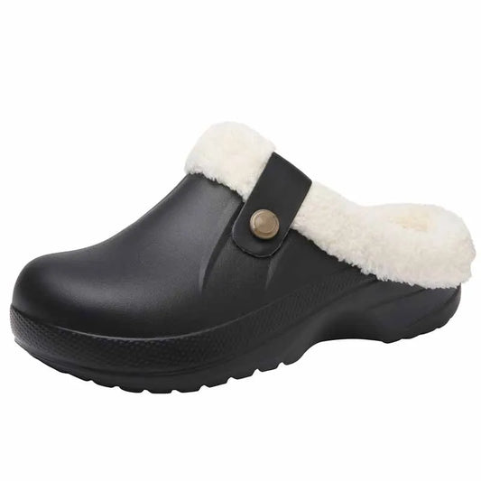 Evshine Winter Warm Clogs Men Waterproof Garden Slippers Fur Clogs Slippers Fuzzy Plush Slippers Bedroom Shoe for Indoor Outdoor