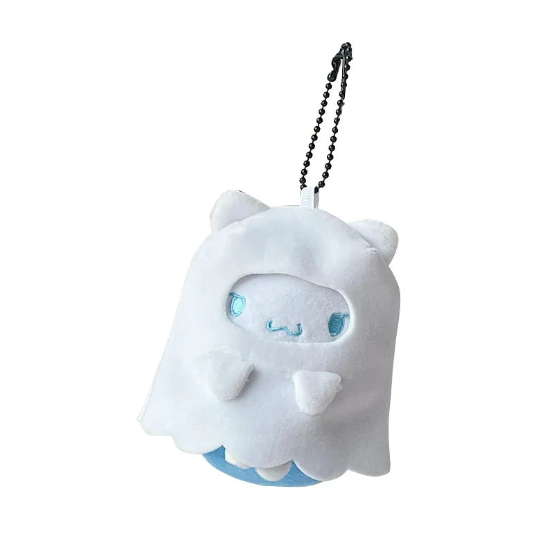 2023 New Sanrio Cinnamoroll Kuromi Halloween Cape Plush Pendant Doll Cute Doll School Bag Ornament Keychain Children's Gift
