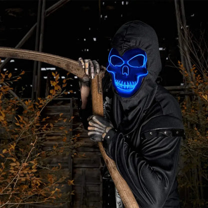 Halloween Horror Skull Mask - LED Cold Light Luminous, Cosplay Prop, Party Decoration, Spooky Glowing Skull Masks for Halloween