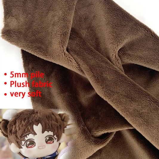 Plush Fabric 5mm Pile Length 100 Polyester 100 Colors Can Be Choose Hair Material for Popular Cotton Dolls DIY Handmade Fabric