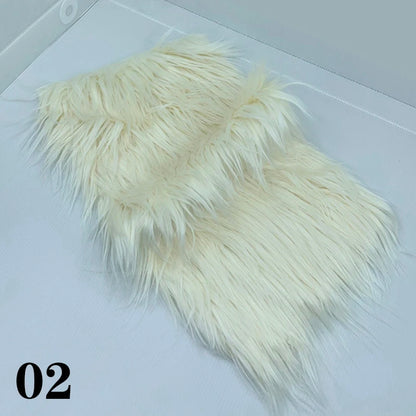 25x45cm Long Hair Faux Fur Fabric for DIY Dolls Hair Beard Craft Making Material Patchwork Garment Sewing Accessories