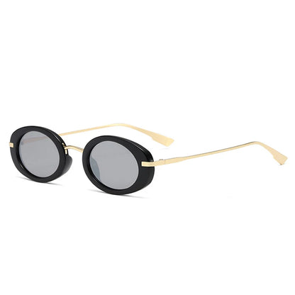 Retro Punk Men Oval Sunglasses Women Fashion Clear Ocean Lens Shades UV400 Men Trending Sun Glasses