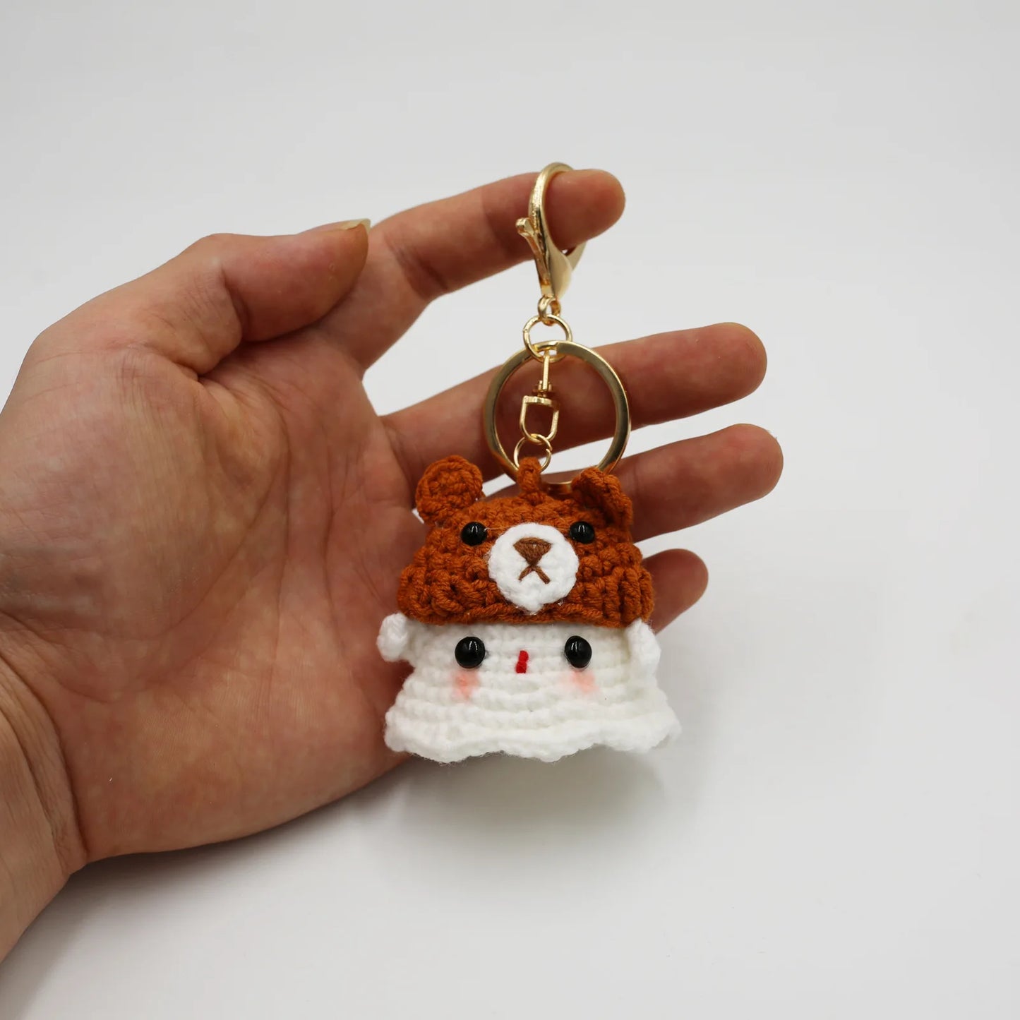 Halloween Home Decoration Handmade Knitted Witch Ghost Doll Ornament  Cute Pumpkin Ghost Keychain for Bag Pendant Christmas Gift