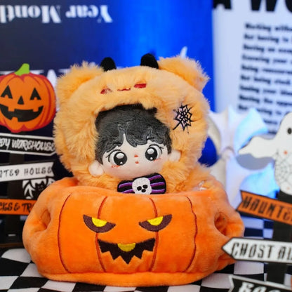 Halloween Pumpkin Clothes for Labubu Trendy Accessories Bat Wing Pumpkin Clothes With Hat Dolls Accessories for 17cm Ropa Labubu