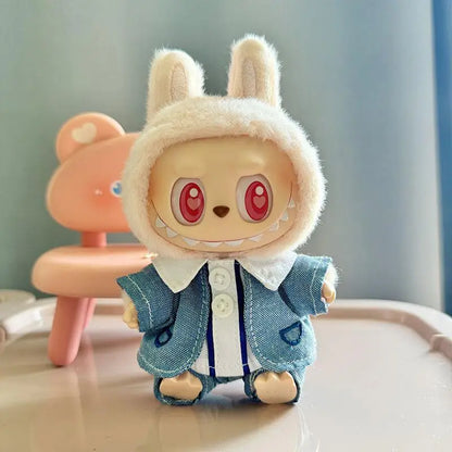 17cm Mini Plush Doll'S Clothes Outfit Accessories for Korea Kpop Exo Labubu I II Idol Dolls Sitting Party Overalls Clothing Gift