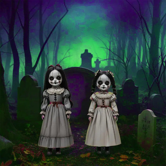 2D Flat Halloween Ghost Doll Ground Decoration Scary Doll Ground Plug-In Board Large Swing Ghost Decoration Horror Prop Plug In